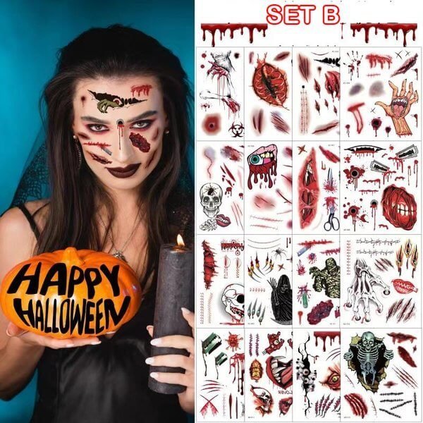 InkFable – Day of the Dead Temporäre Tattoos für auffällige Halloween-Looks