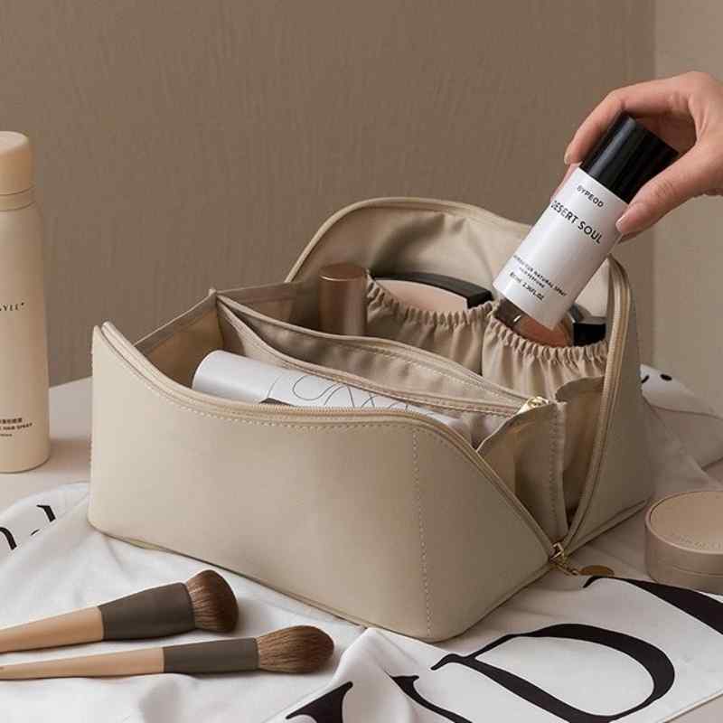 Rose – Luxe Cosmetica Tas mit Brede Opening und Meerdere Vakken