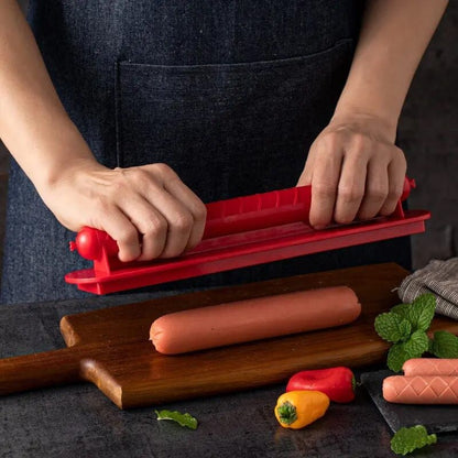 GrillMaster – Hot Dog Wurst und Schinkenschneider mit gestreiftem Messer