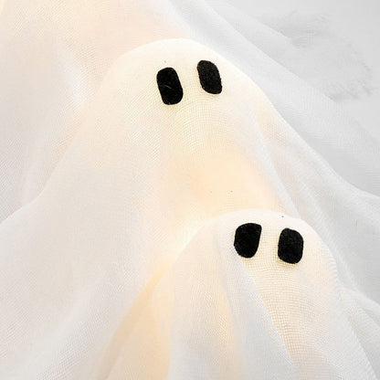 SpookyGlow – 12 leuchtende Geister LED-Kranz für Halloween