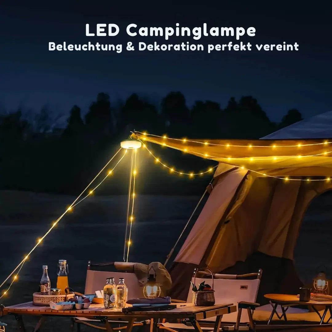 LumiTrail – 4-in-1 Multifunktionale Campinglampe Mit Laterne, Lichterkette, Taschenlampe &amp; Powerbank