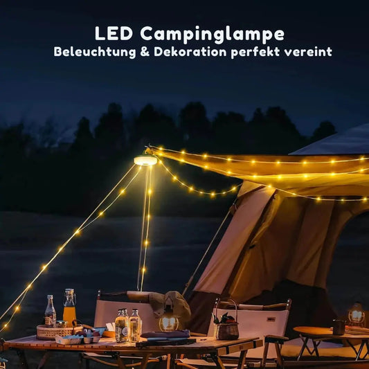 LumiTrail – 4-in-1 Multifunktionale Campinglampe Mit Laterne, Lichterkette, Taschenlampe &amp; Powerbank