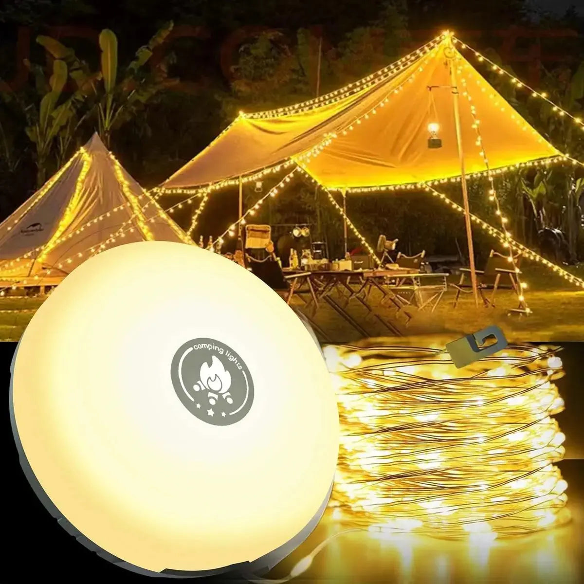 LumiTrail – 4-in-1 Multifunktionale Campinglampe Mit Laterne, Lichterkette, Taschenlampe &amp; Powerbank