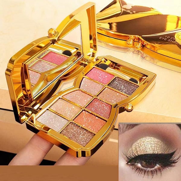 LuxeGlitters – Glitzer-Lidschattenpalette mit 10 Farbtönen für strahlende Looks