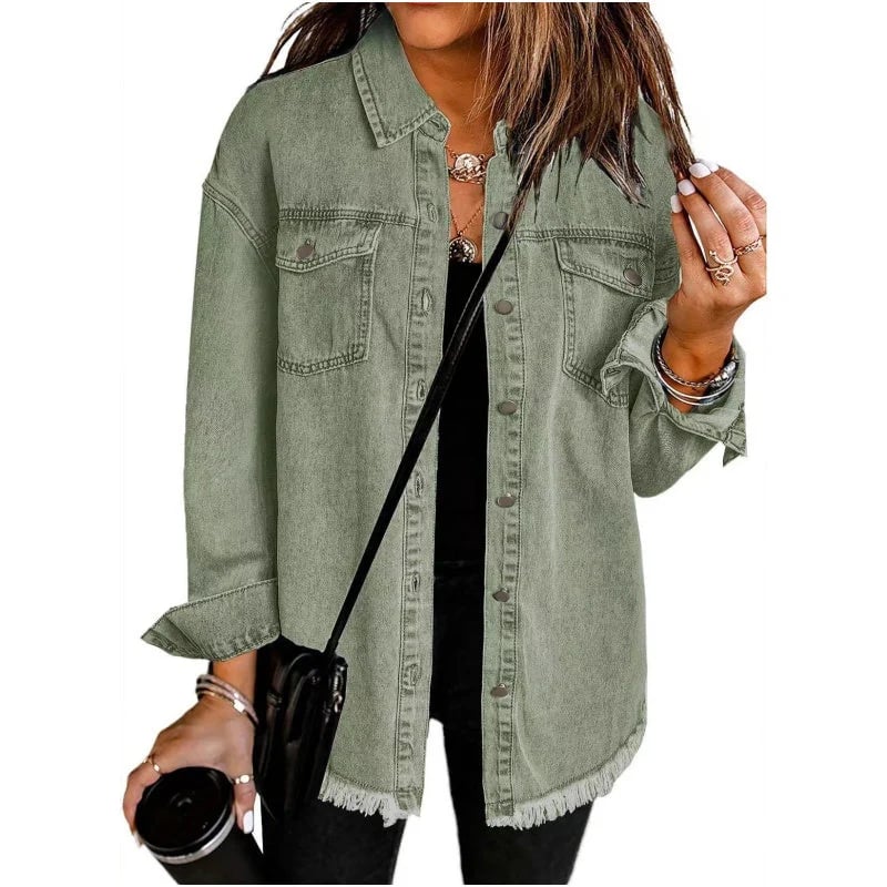 Mia – Street-Style-Jeansjacke mit Raw-Cut-Design