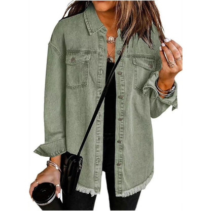Mia – Street-Style-Jeansjacke mit Raw-Cut-Design