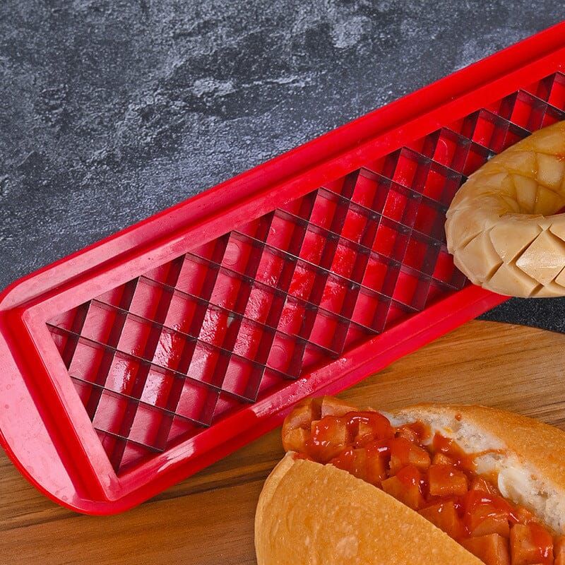 GrillMaster – Hot Dog Wurst und Schinkenschneider mit gestreiftem Messer