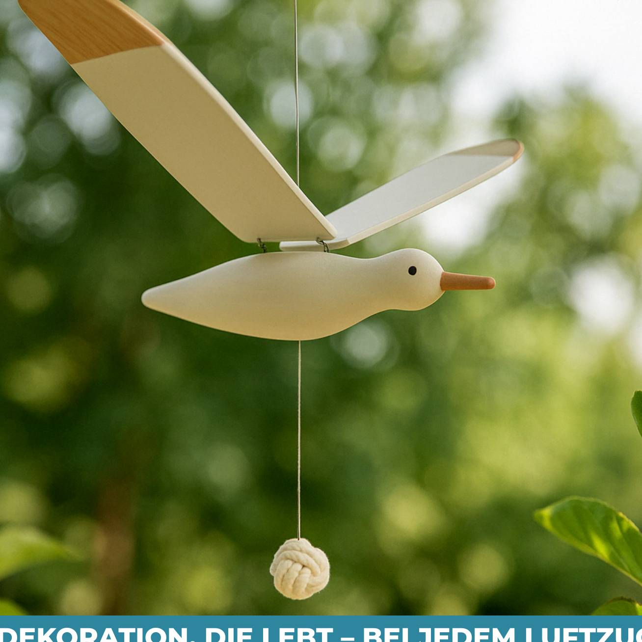 LuftMöwe – Handgefertigte Holzmöwe mit schlagenden Flügeln