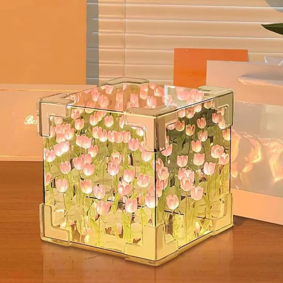 FloraShine – Tulpenblüten-Lichtbox für magische Wohnatmosphäre