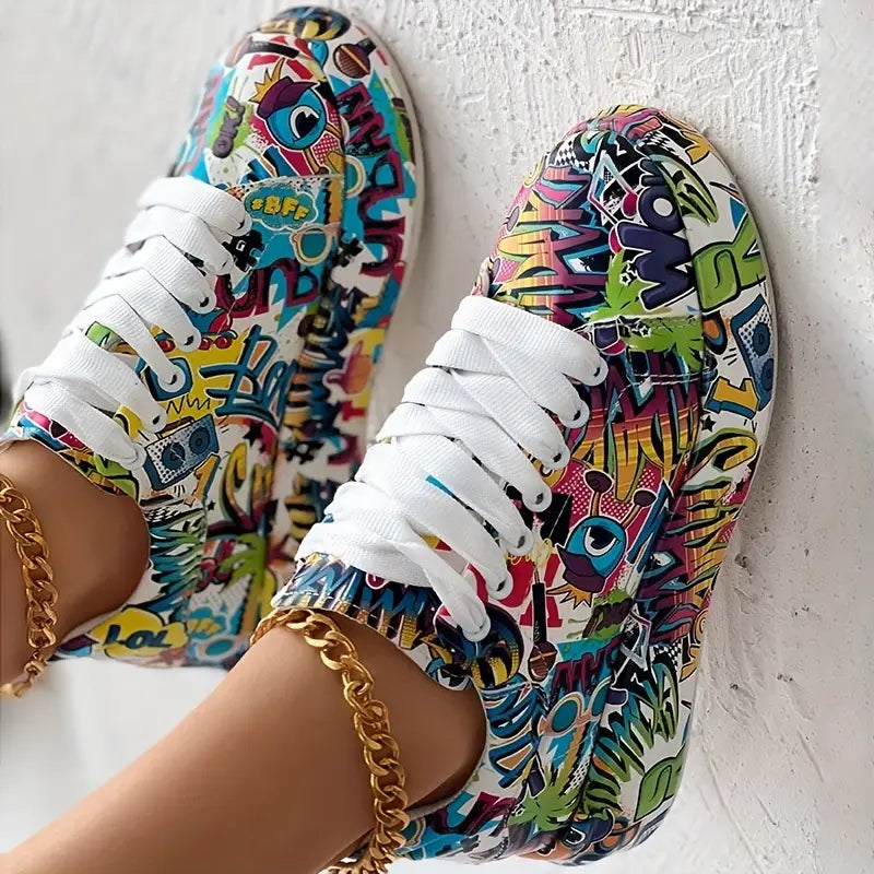 Hazel – Sneaker mit Graffiti-Print für stylischen Komfort im Alltag