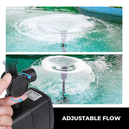 GlowFlow – Solar-Gartenbrunnen mit bunten LED-Lichtern