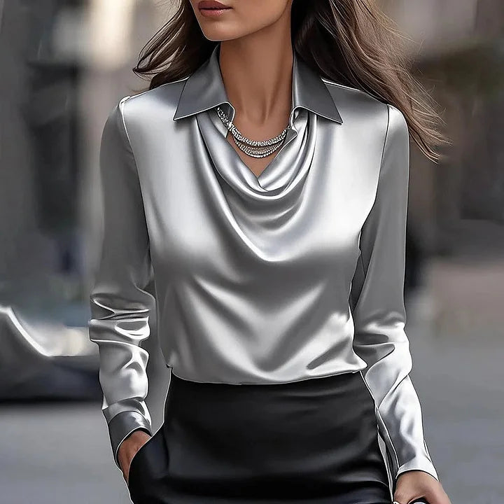 Gwenyth – Luxuriöse Bluse mit fließenden Linien und bequemer Passform