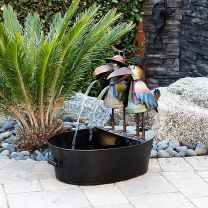AquaNest – Gartenbrunnen mit Tiermotiv und gestuftem Becken-Design