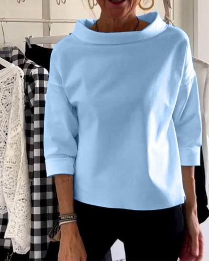 Henna – Lange Bluse mit weitem Rollkragen