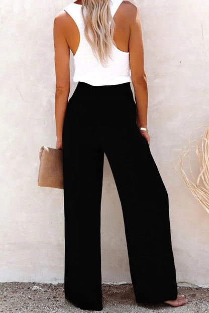 Talia – Hoch taillierte Sommerhose mit weitem Bein für mühelosen Style