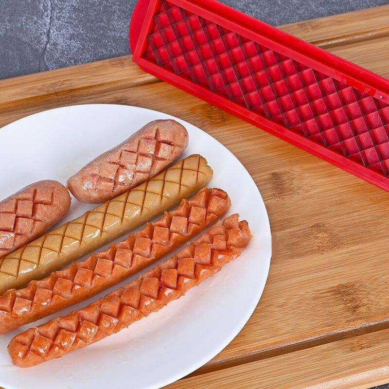 GrillMaster – Hot Dog Wurst und Schinkenschneider mit gestreiftem Messer