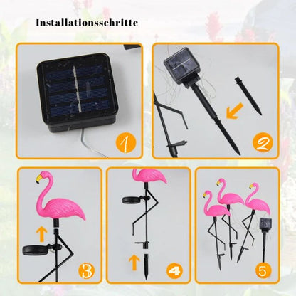GlowBright – Solarbetriebene Flamingo-Gartenleuchte für stilvolles Ambiente