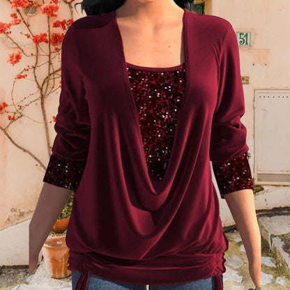Chloe – Paillettenbluse mit langen Ärmeln für einen funkelnden Look