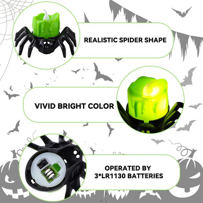 SpookyGlow – Halloween LED-Kürbislampe mit Spinnenmotiv