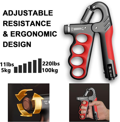 GripCore – Verstellbarer Hand- und Unterarmtrainer mit Wiederholungszähler