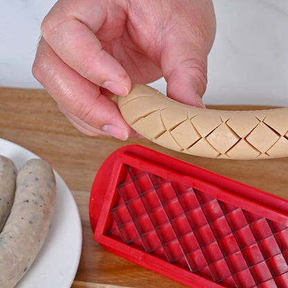GrillMaster – Hot Dog Wurst und Schinkenschneider mit gestreiftem Messer