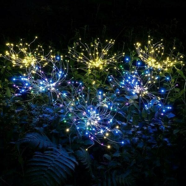 LumiSpark – Solarbetriebene Lichterkette in Feuerwerksform für magisches Leuchten im Freien