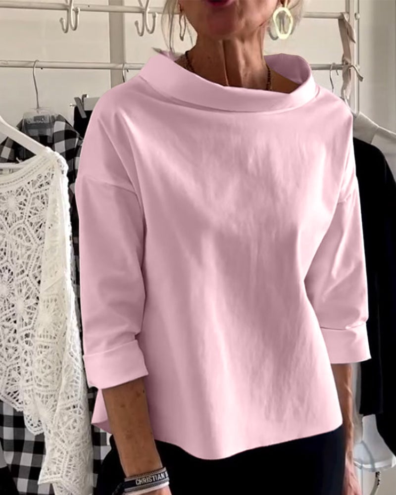 Henna – Lange Bluse mit weitem Rollkragen