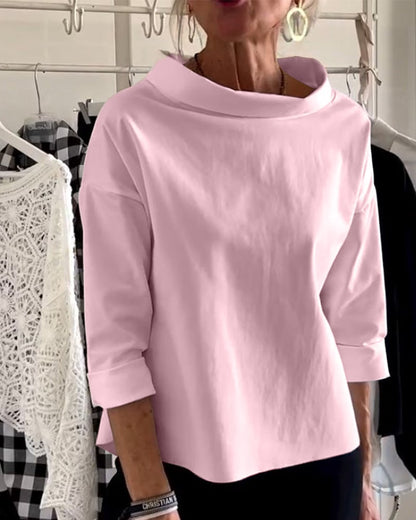 Henna – Lange Bluse mit weitem Rollkragen