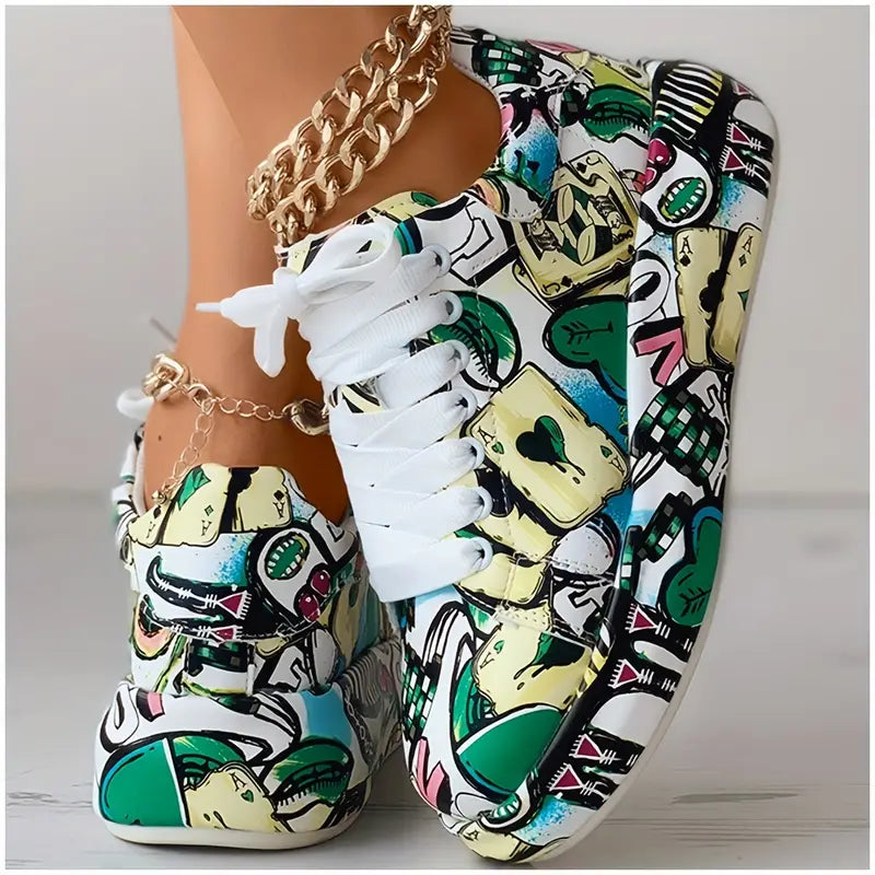 Hazel – Sneaker mit Graffiti-Print für stylischen Komfort im Alltag