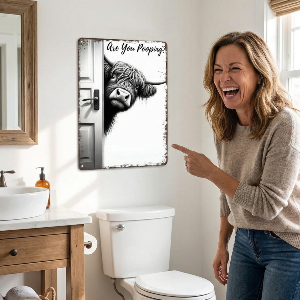WallWhimsy – Verwandeln Sie Badezimmer sofort mit stilvollen, lustigen Metallschildern