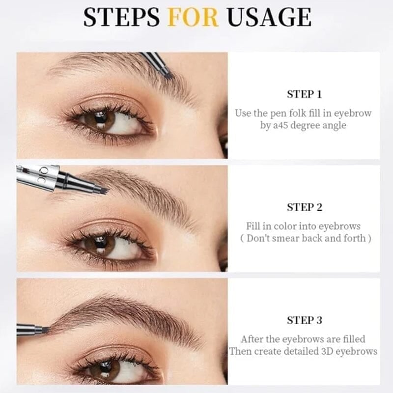 BrowCraft – 3D waterproof microblading eyebrow pencil with 4 fork tips
