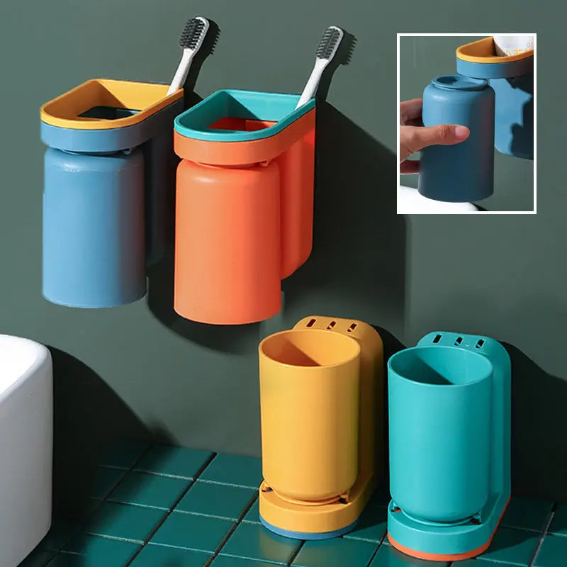 BrushCaddy – Platzsparender Badezimmer-Organizer für Zahnbürsten und Zubehör