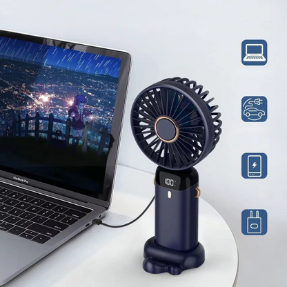 AirFlexi – Faltbarer Mini Ventilator mit Display und Telefonständer