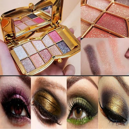 LuxeGlitters – Glitzer-Lidschattenpalette mit 10 Farbtönen für strahlende Looks