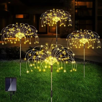 LumiSpark – Solarbetriebene Lichterkette in Feuerwerksform für magisches Leuchten im Freien