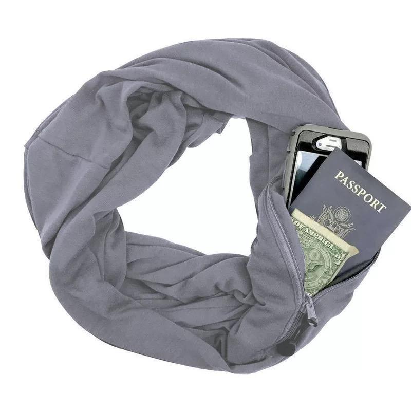 PocketShawl – Winterschal mit versteckter Tasche für Wertsachen