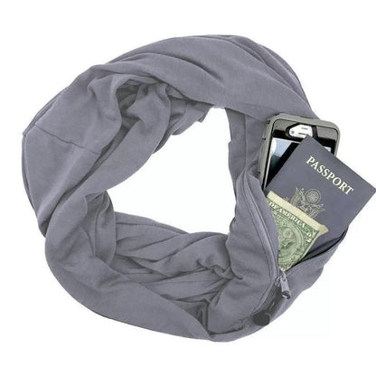 PocketShawl – Winterschal mit versteckter Tasche für Wertsachen