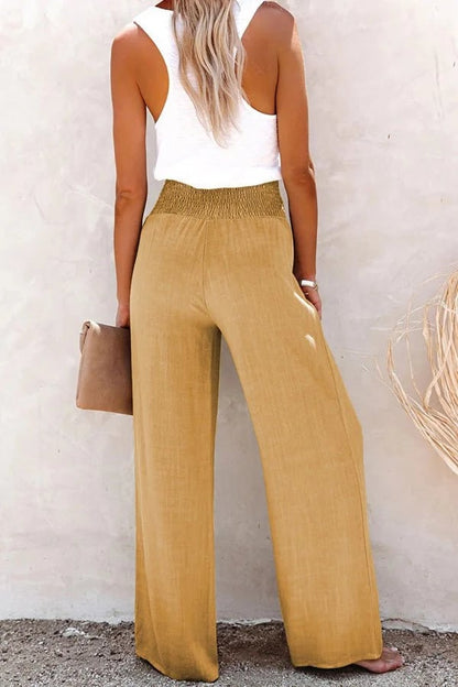 Talia – Hoch taillierte Sommerhose mit weitem Bein für mühelosen Style