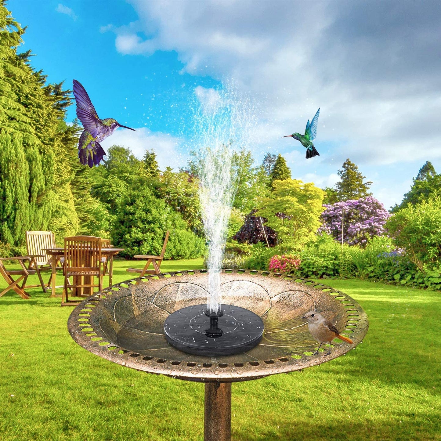 Umweltfreundlicher Springbrunnen für Becken und Teiche mit unserer Solar Oasis™