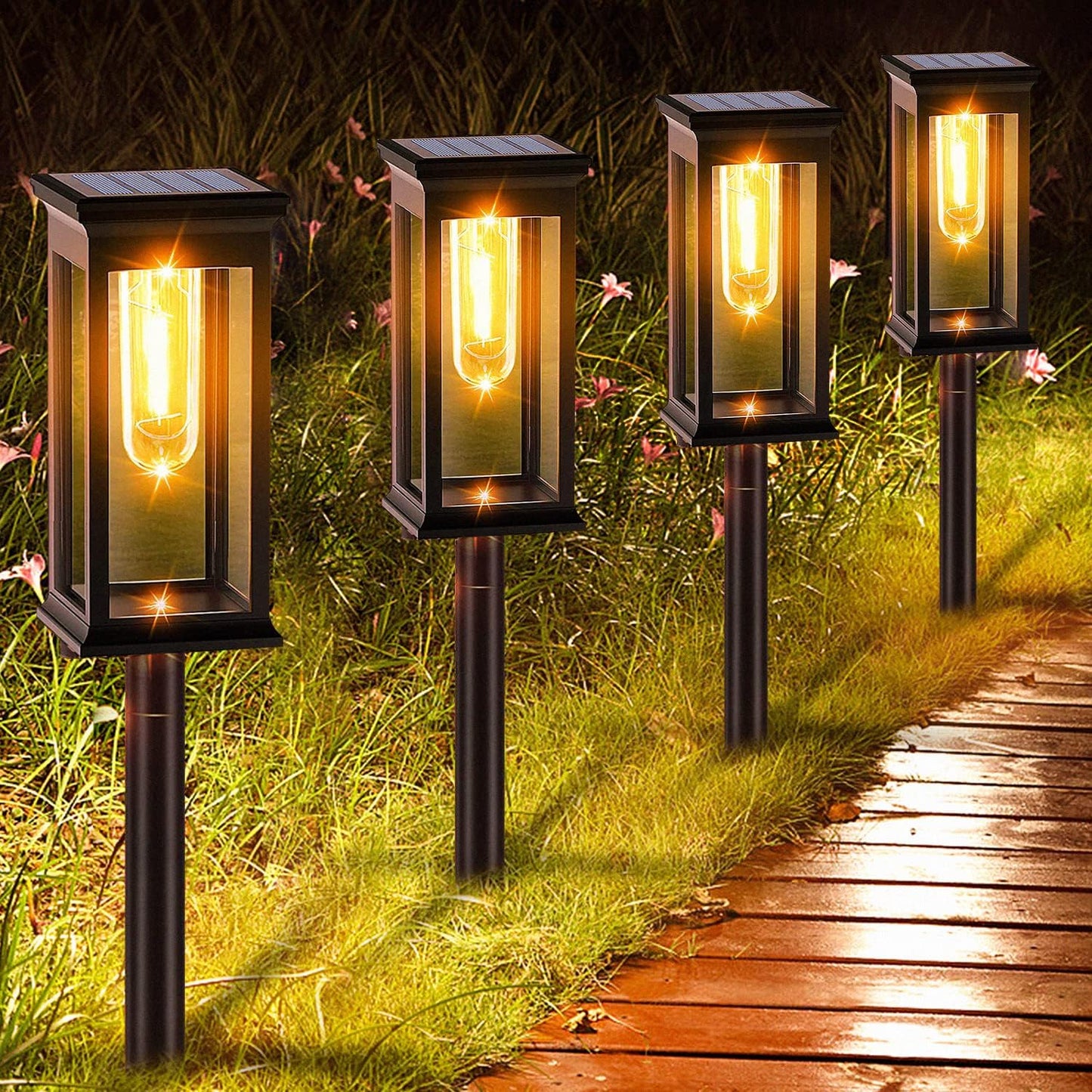 LumiAura – Retro-Solar-Gartenleuchten für automatische Außenbeleuchtung