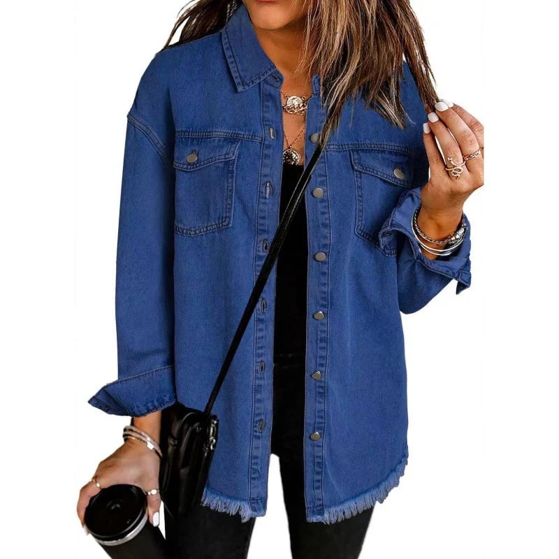 Mia – Street-Style-Jeansjacke mit Raw-Cut-Design