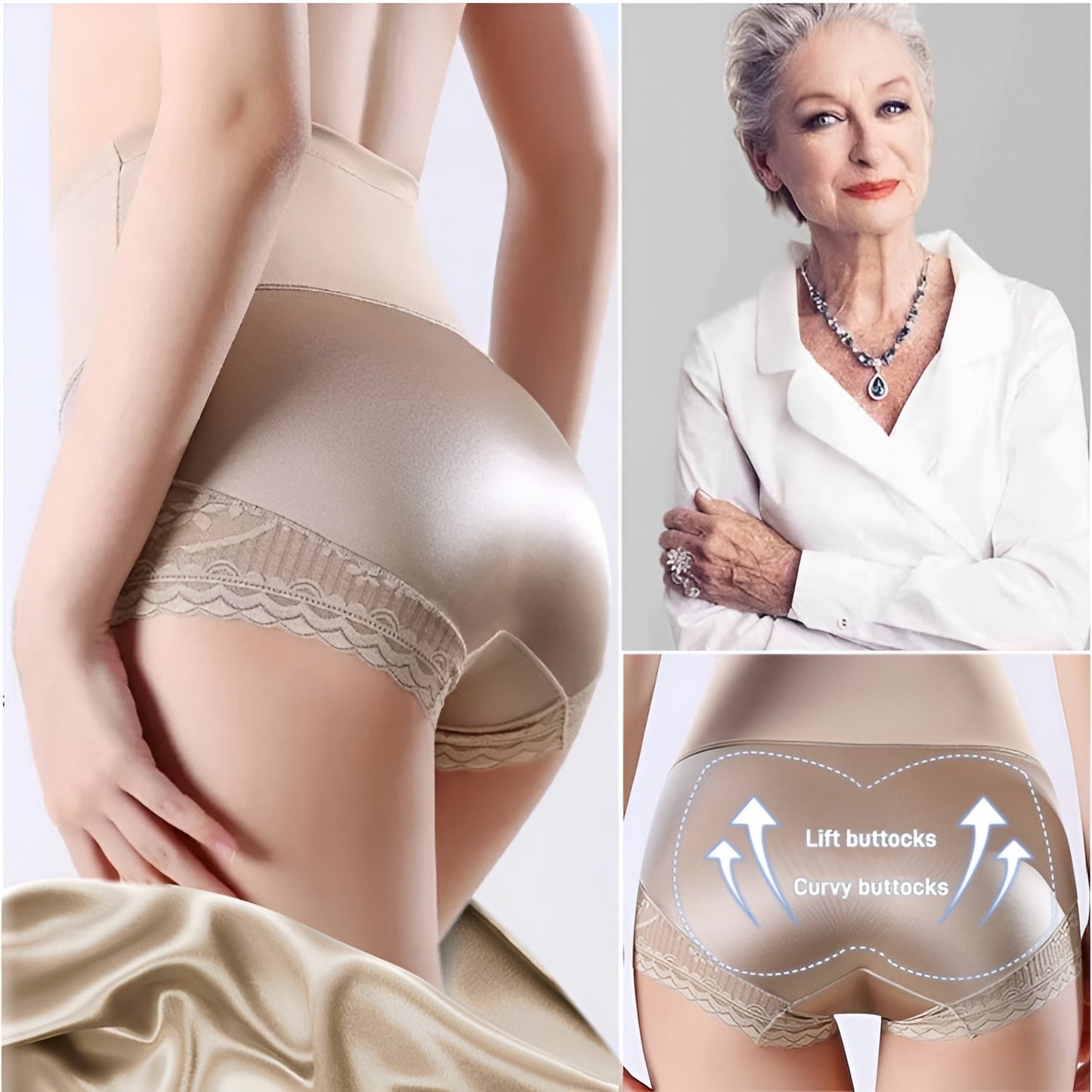 SilkSculpt – Shapewear-Höschen aus Spitze zum Verkleinern der Taille und Anheben des Po