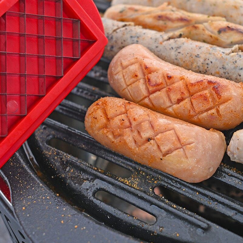GrillMaster – Hot Dog Wurst und Schinkenschneider mit gestreiftem Messer