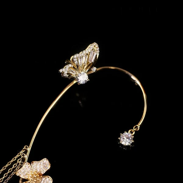 Lila – Butterfly Zirkon Ohrringe Set für zeitlose Eleganz
