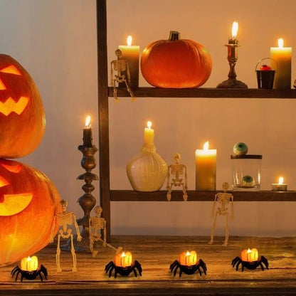 SpookyGlow – Halloween LED-Kürbislampe mit Spinnenmotiv