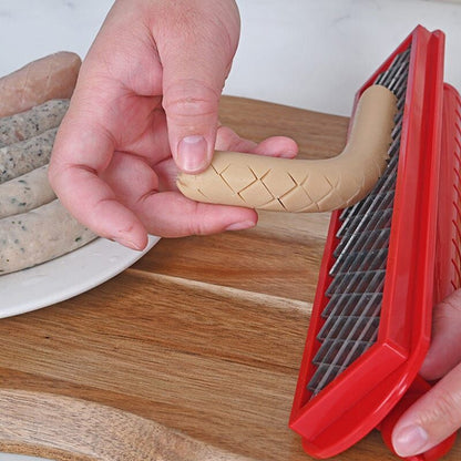 GrillMaster – Hot Dog Wurst und Schinkenschneider mit gestreiftem Messer