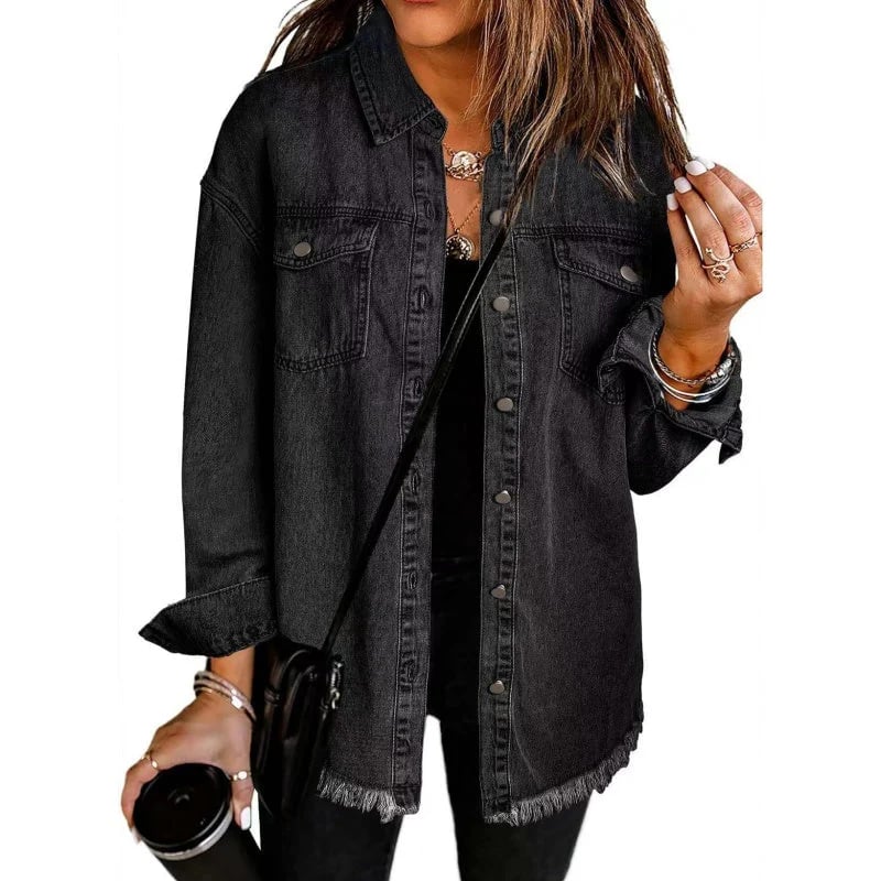 Mia – Street-Style-Jeansjacke mit Raw-Cut-Design