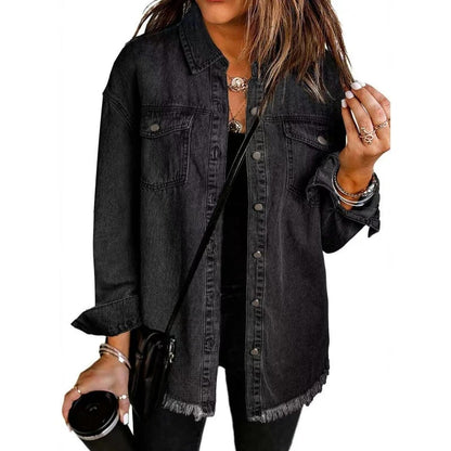 Mia – Street-Style-Jeansjacke mit Raw-Cut-Design