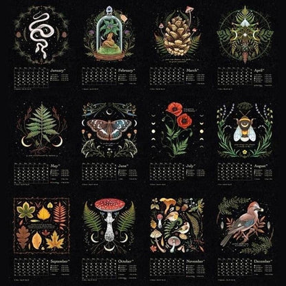 DarkForest – Mondkalender 2023 mit Originalillustrationen und Mondphasen