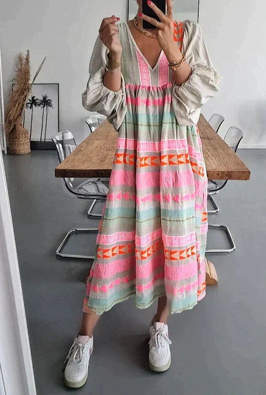 Mira – Farbenfrohes Sommerkleid für jede Gelegenheit